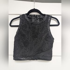 Guess Black Floral Crop Top